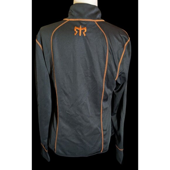 Sporty Ragnar Ladies Black And Orange Full Zip Athletic Jacket - Picture 2 of 5